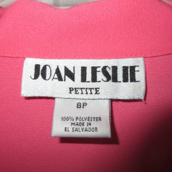 PANT SUIT - Joan Leslie - Short Sleeve - Salmon Pink - Sz 8P - Petite - NWT - Picture 3 of 7